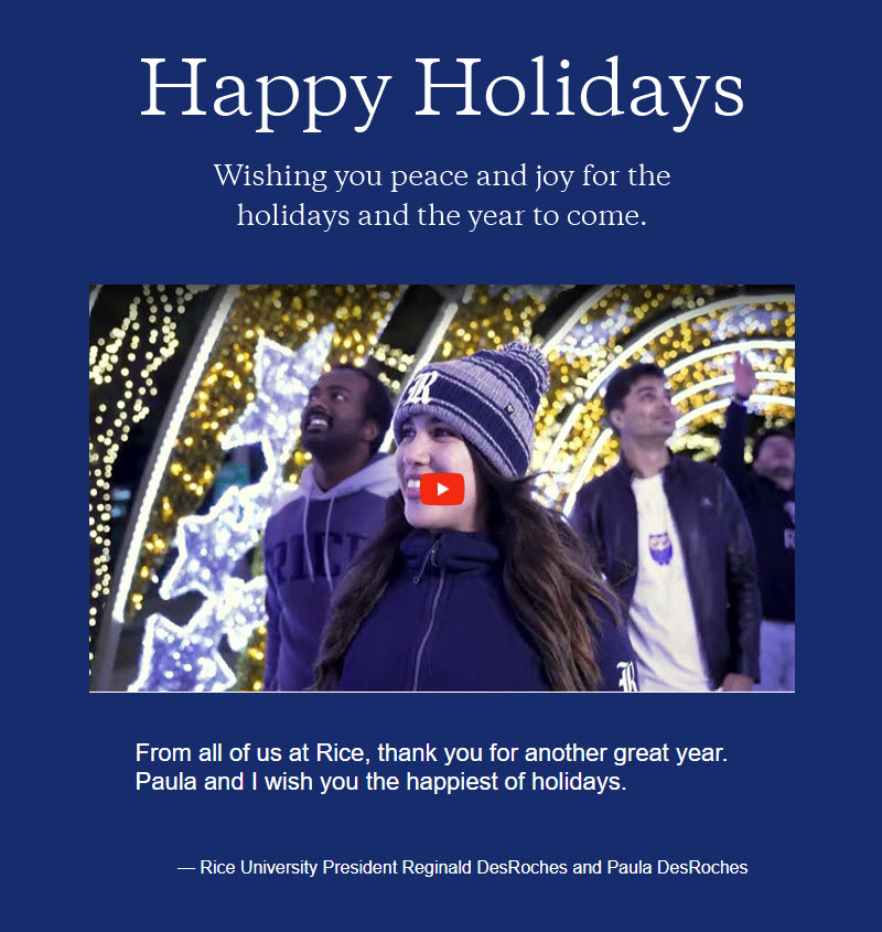 Happy Holidays - Wishing you peace and joy for the holidays and the year to come