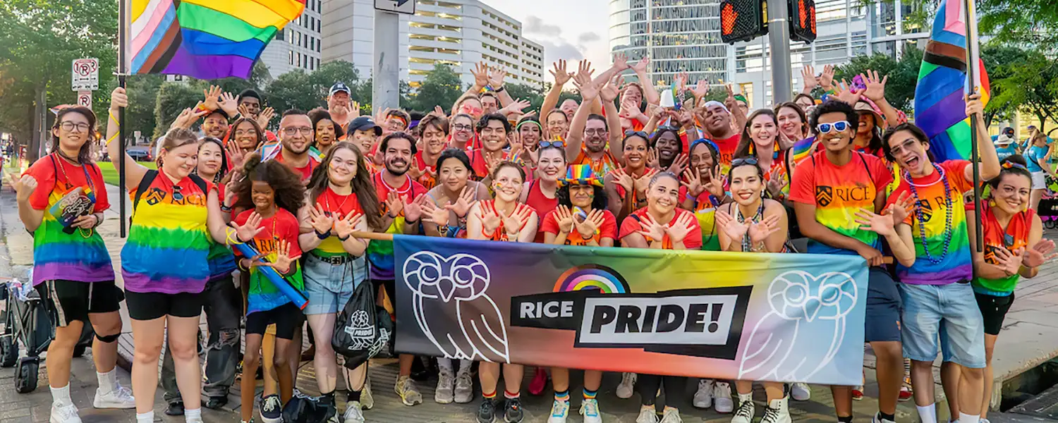 Downtown Houston during the pride parade in 2024