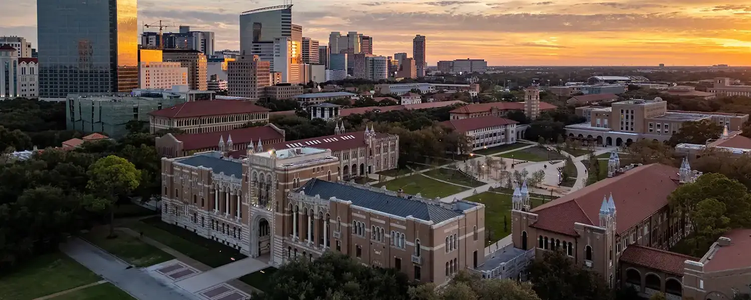 Lovett Hall with TX Medical Center in background