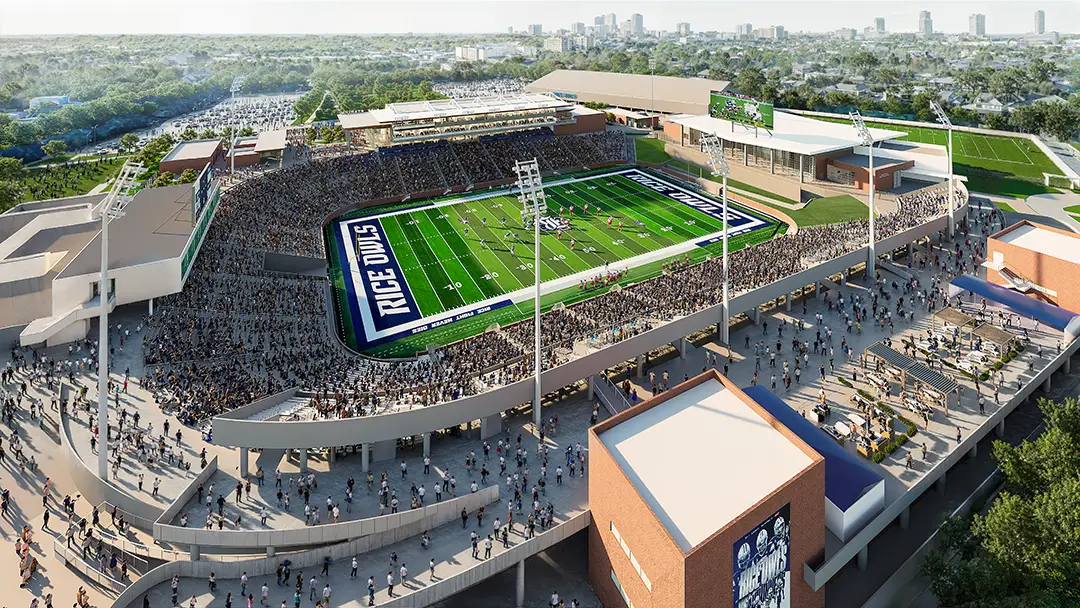 Rice Stadium Renovation Close-up View