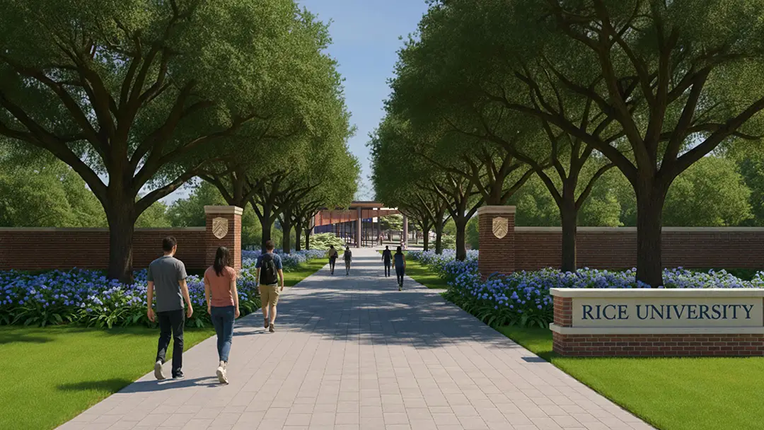 Gateway entrance to campus from Greenbriar
